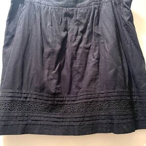 Ann Taylor Loft Black Skirt with eyelet trim size 12